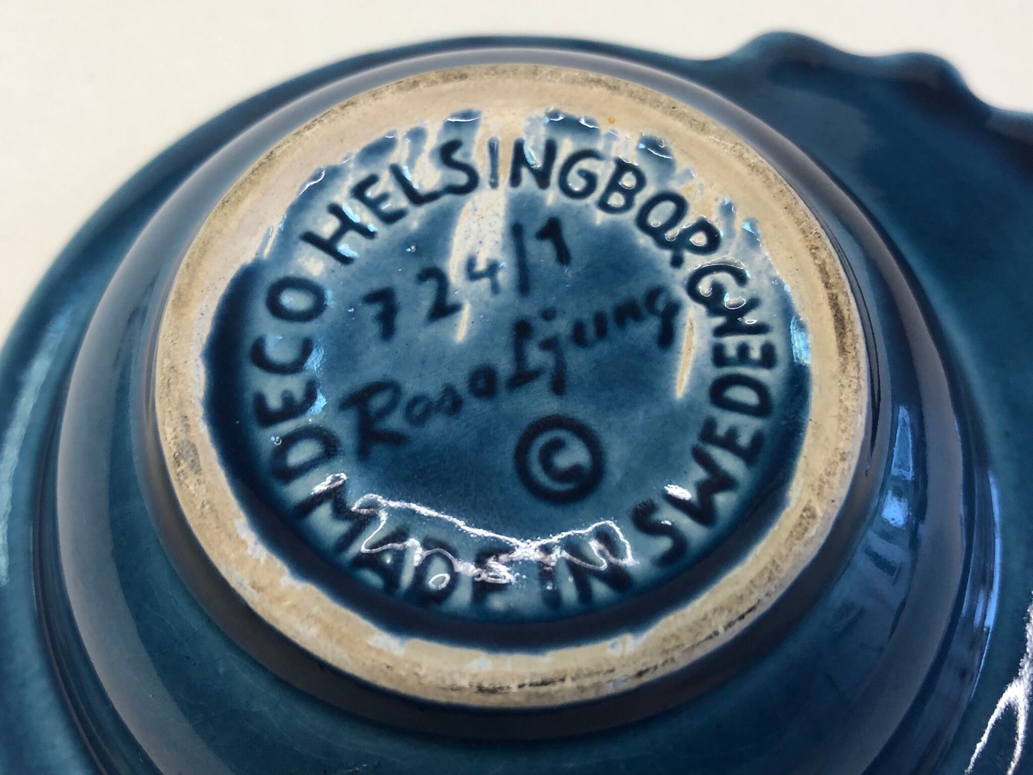 Trinket bowl Rosa Ljung for Helsingborg Sweden vintage ceramics 60