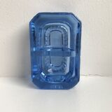 Salt shaker in electric blue molded glass