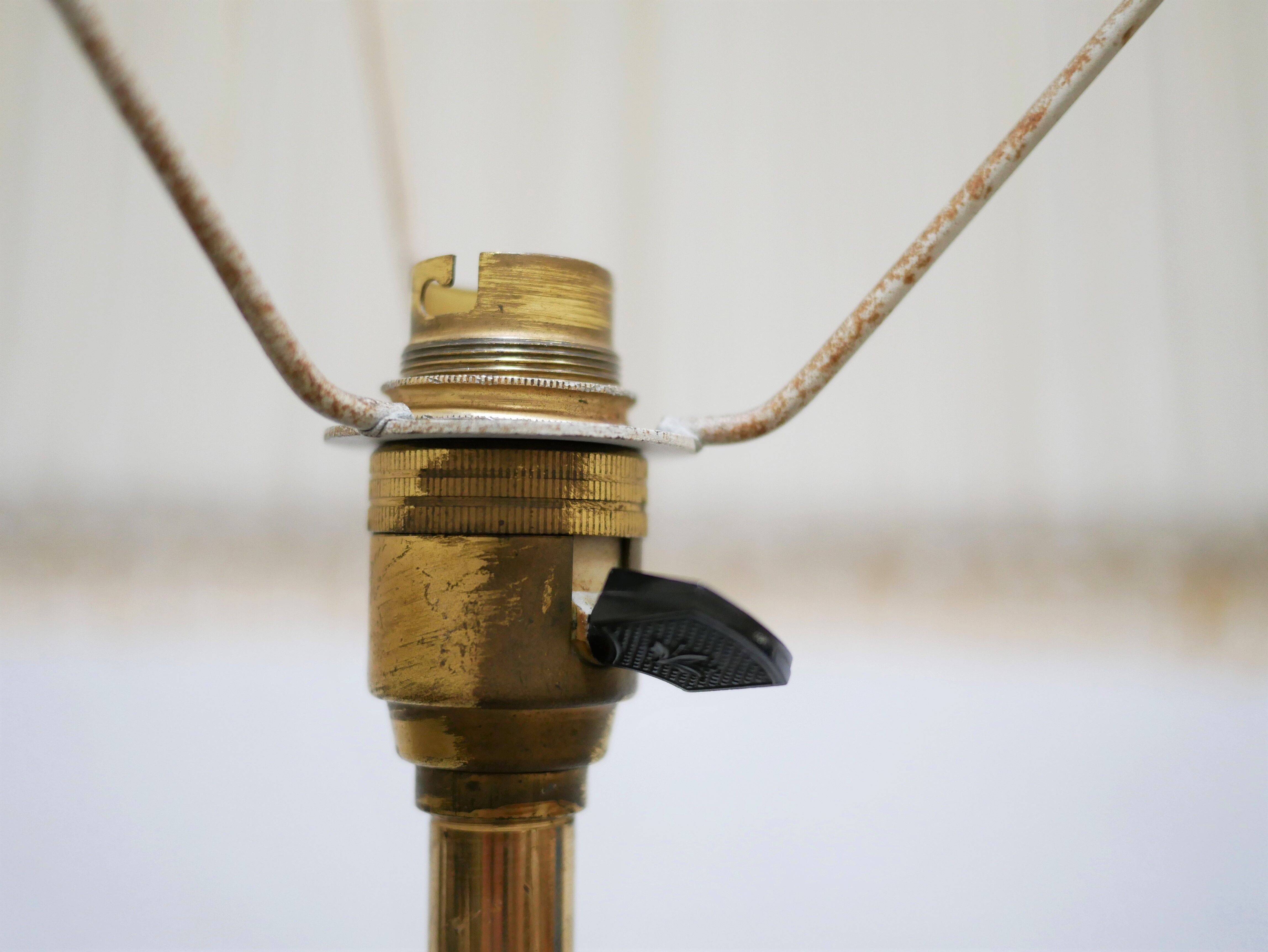 Vintage brass tripod floor lamp