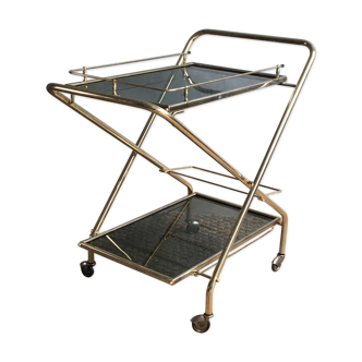 Desserte dorée et pliable vintage