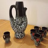 Fat lava ceramic liquor service by vallauris, france