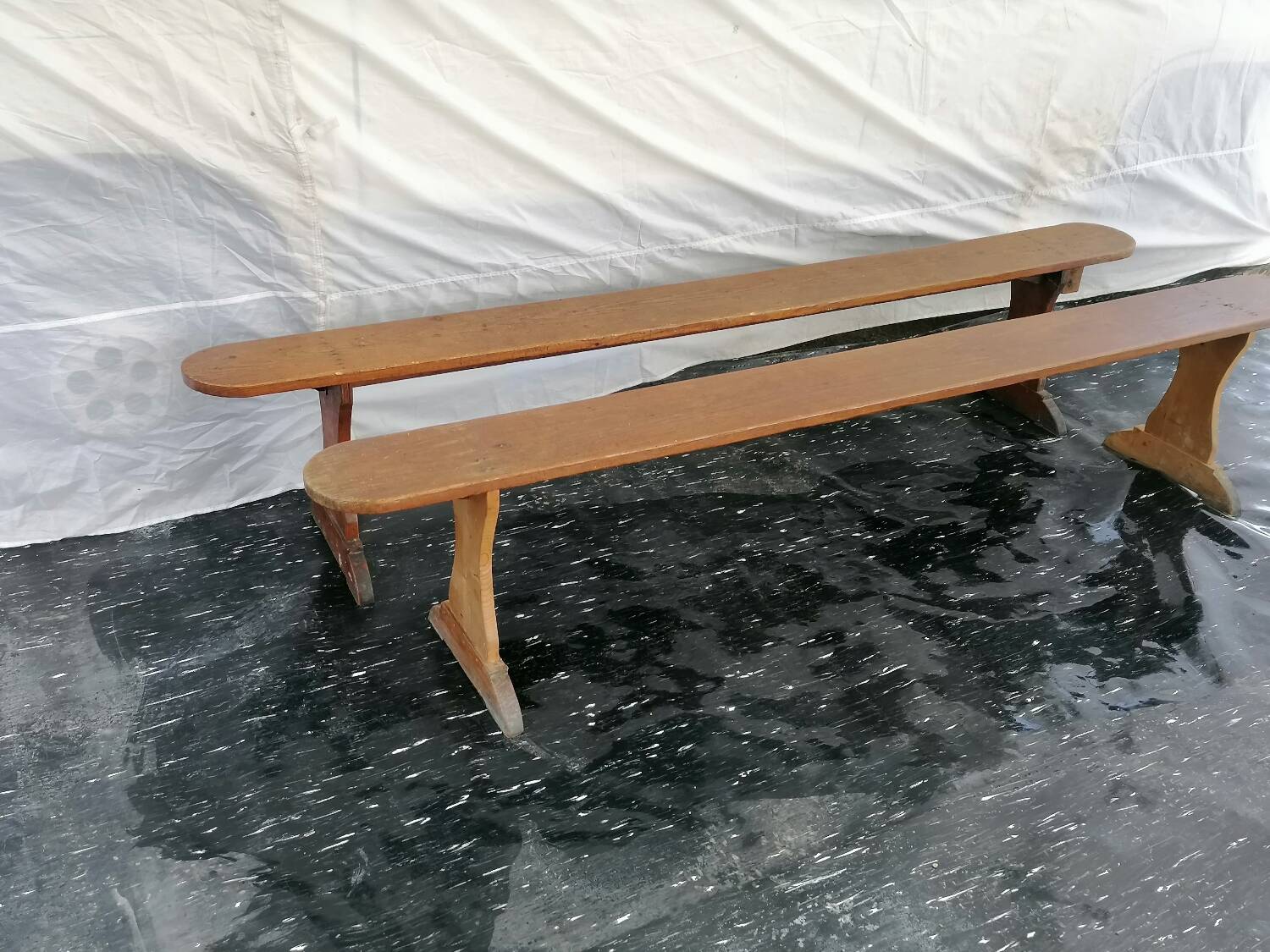 Pair of farmhouse benches
