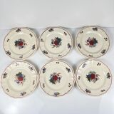 Set of 6 dessert plates "Agreste" Sarreguemines, 20th century.