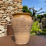 Ancient terracotta pottery jar