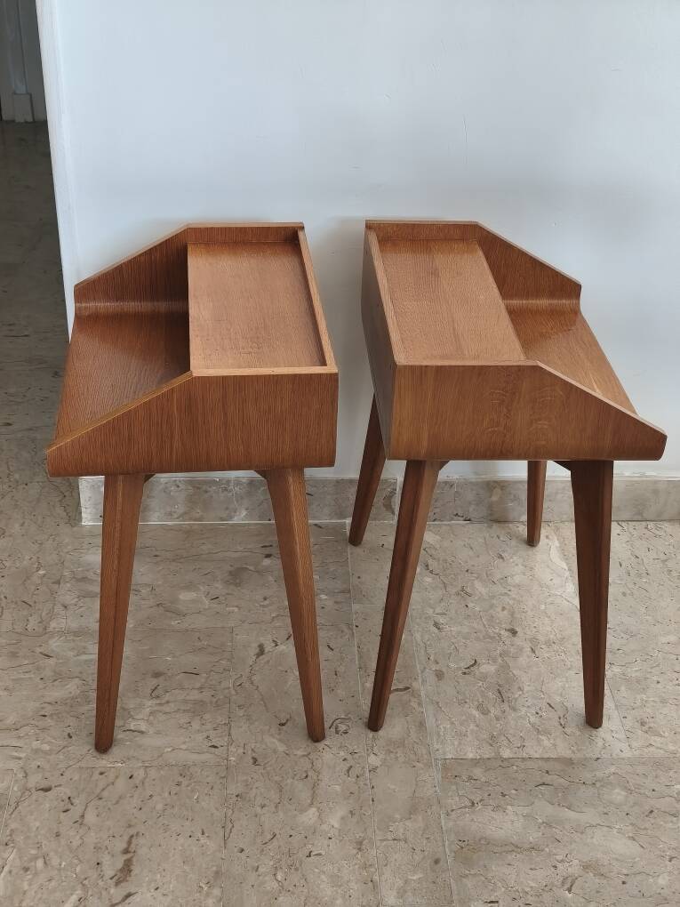 Compass leg bedside tables