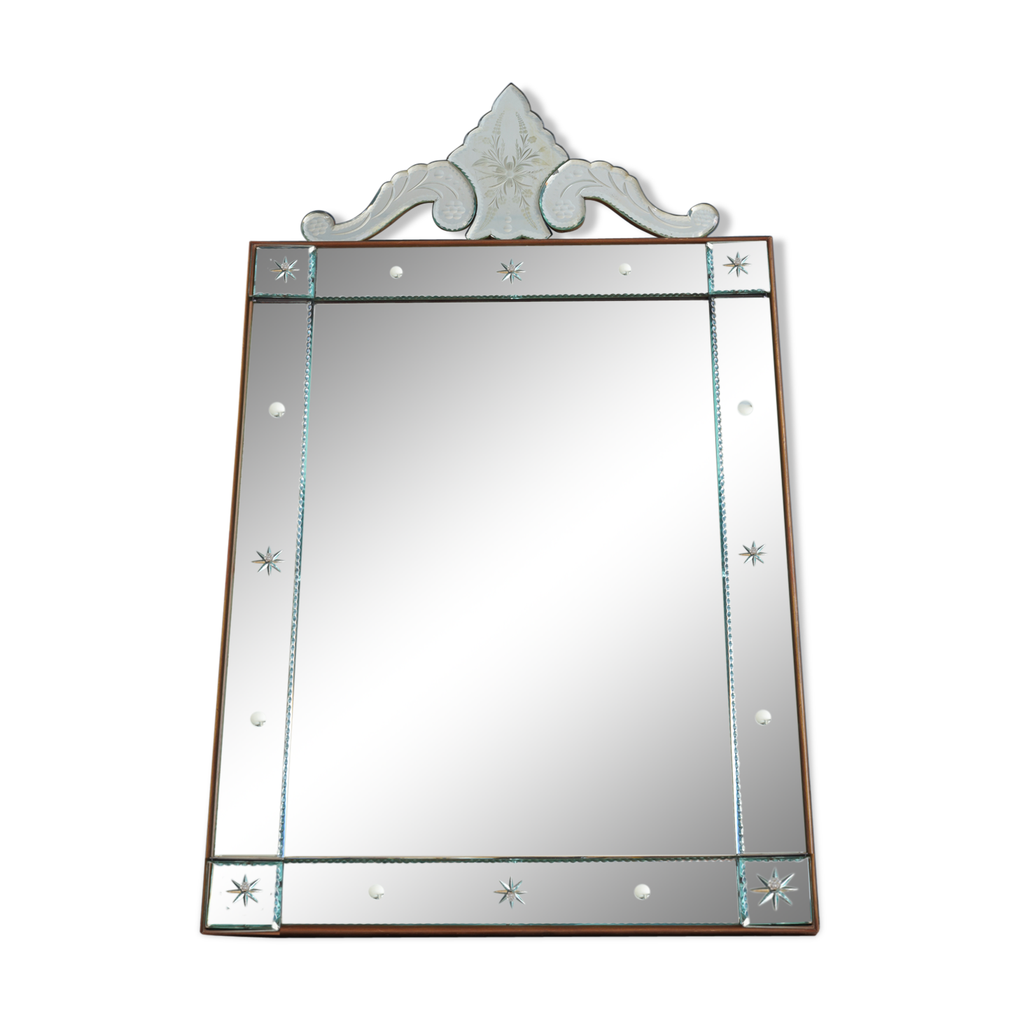 19th Century Venetian Glass Mirror 61x105cm
