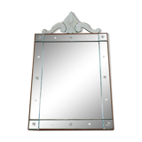 Miroir en verre vénitien du 19ème siècle 61x105cm