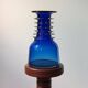Vintage blue handmade glass vase Lwiw Ukraine