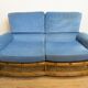 Colonial sofa two places in cannage and carved wood