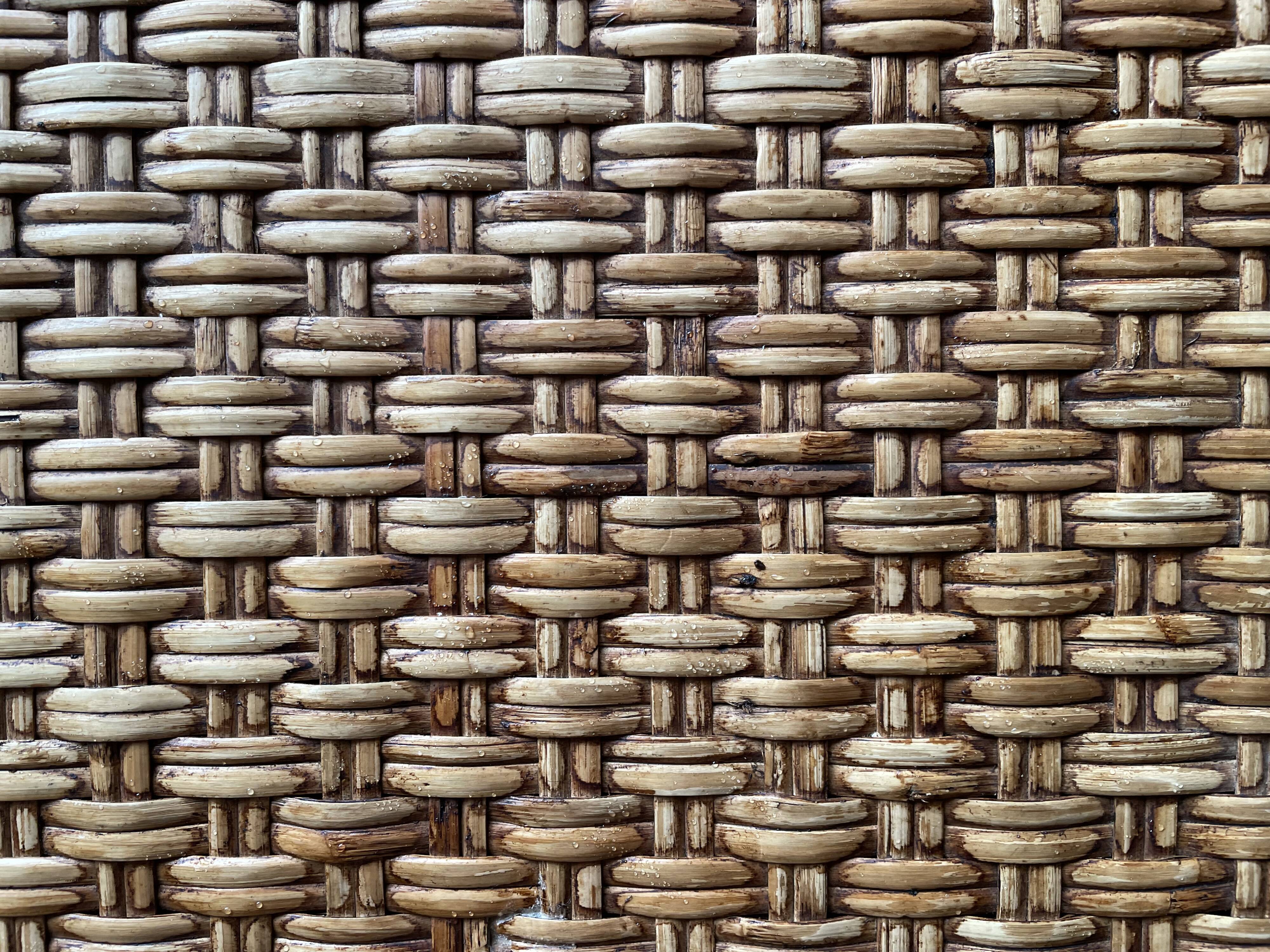 Coffee table braided rattan chest