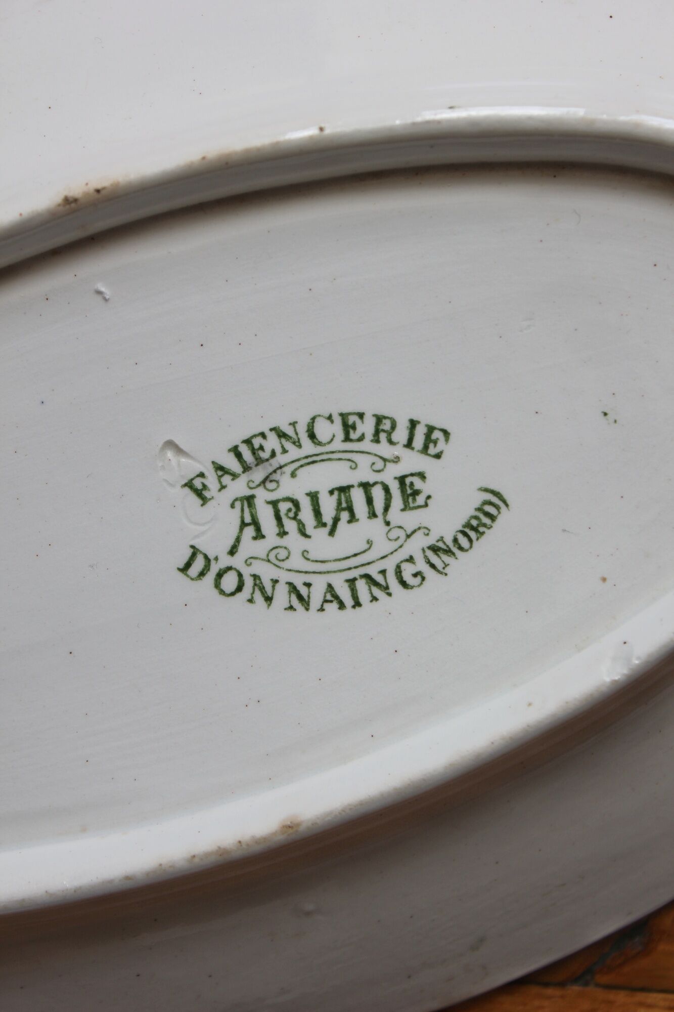 "Ariane" ironstone dish, Onnaing earthenware factory, late 19th century