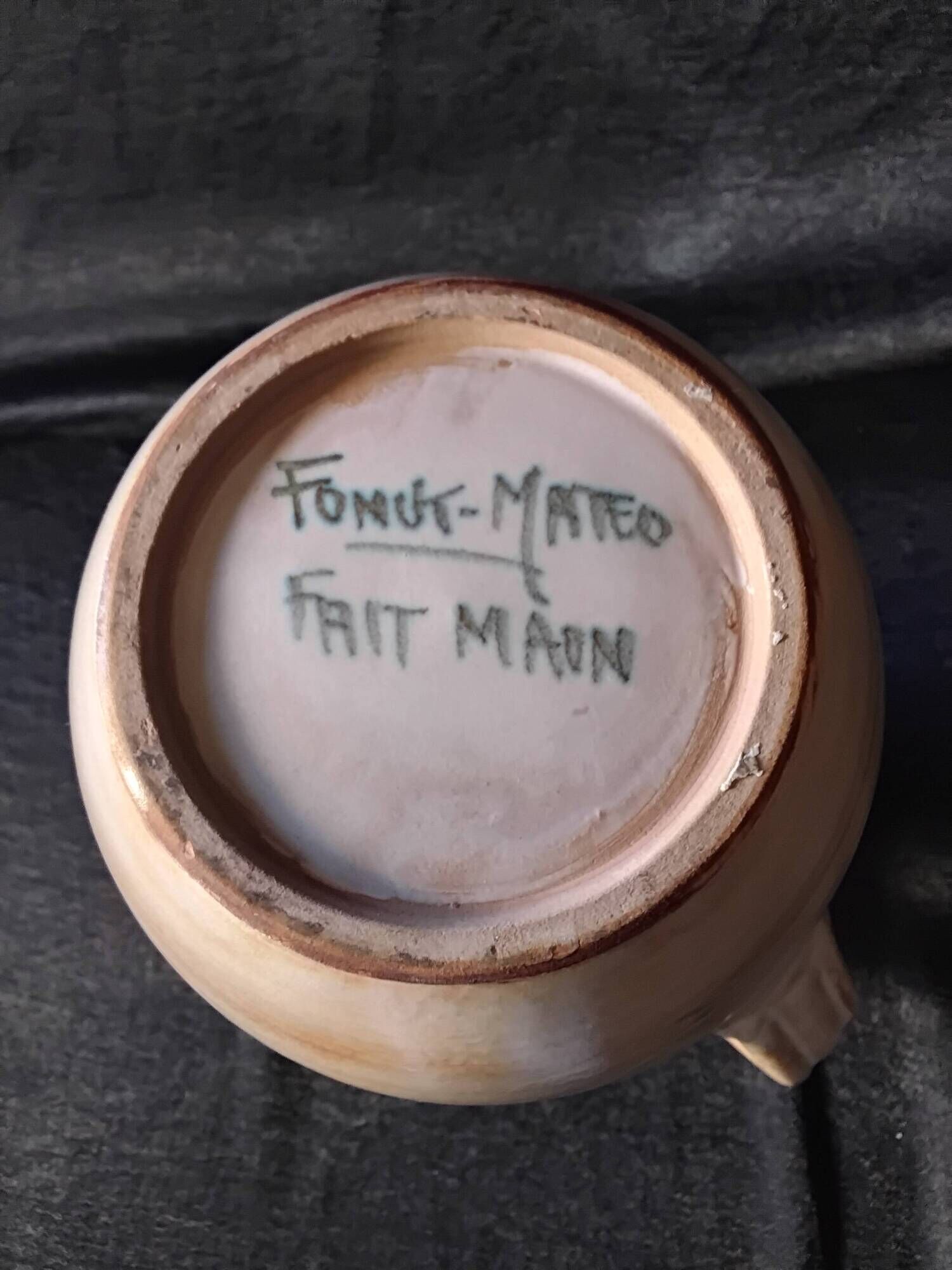 Jug signed in ceramic by Fonck and Matéo made in Valauris.
