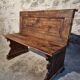 Antique French pine bench – circa 1920 – rustic church pew style