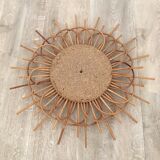 Rattan sun shape mirror 56x21cm
