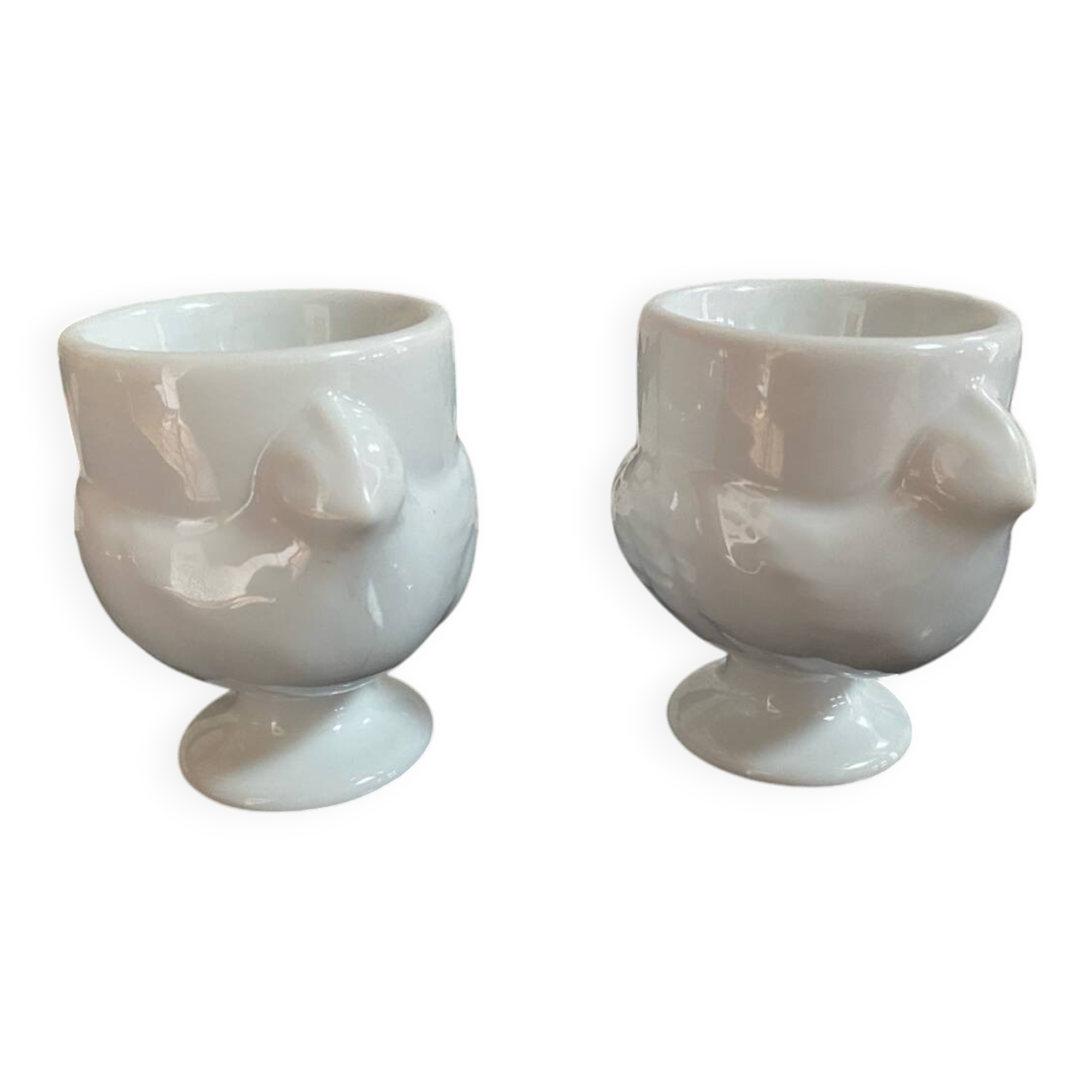Set of 2 porcelain egg cups "hen"