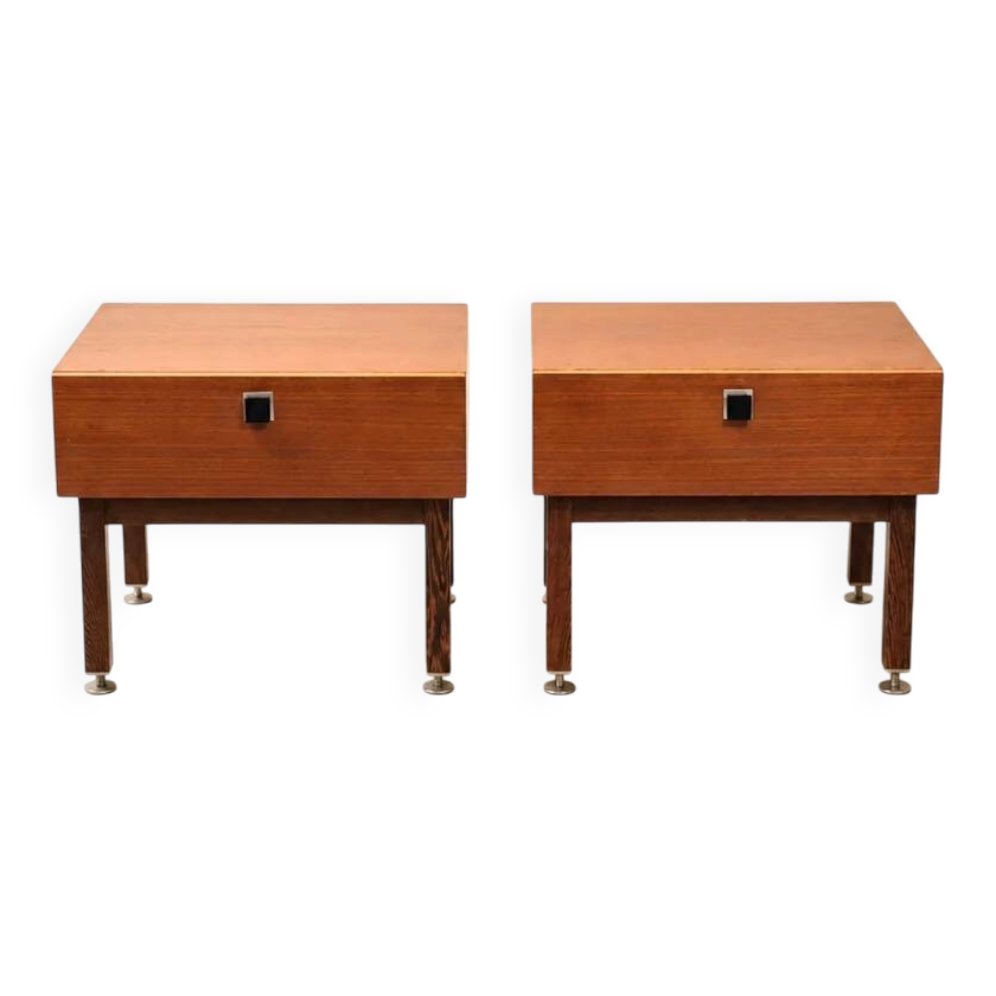 Set midcentury teak nightstands