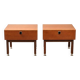 Set midcentury teak nightstands