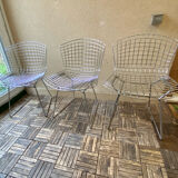 Pair of Harry Bertoia chair for Knoll vintage chrome steel 80s