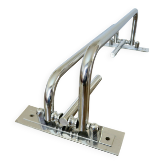 Coat rack, towel rack in chrome-plated brass, art deco, 1930s
