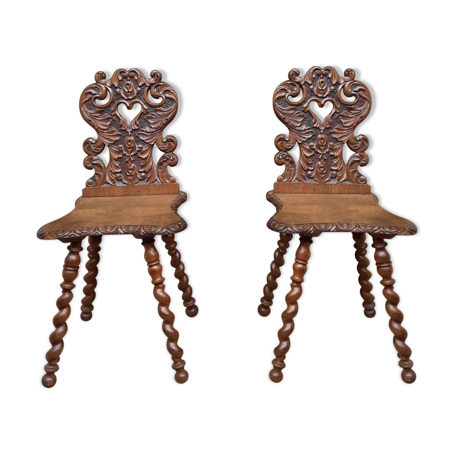 Pair of escabelle chair