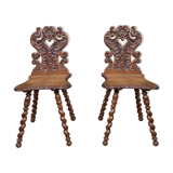 Pair of escabelle chair
