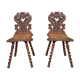 Paire de chaises escabelle