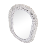 White rattan mirror 49x71cm