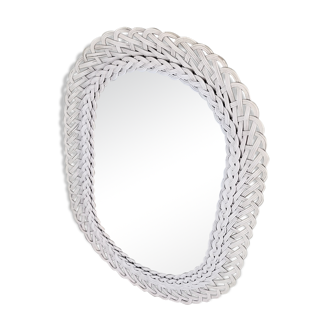 White rattan mirror 49x71cm