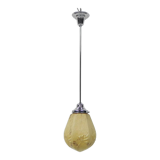 Art deco hanging lamp with marbled hexagonal shade