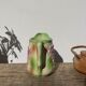 Pitcher in slip - earthenware Saint Clement numbered with fruit and grape basket decoration