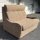 Fauteuil convertible vintage en tissu beige et marron