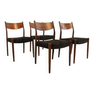 Set van 4 eetkamerstoelen 'Doornspijk' in teak - mid century modern