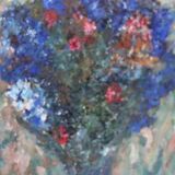 Huile sur toile suédoise – « Vase bleu » par Lennart Andersson