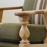 Vintage Danish light oak low back lounge chairs, 1960s, set of 2