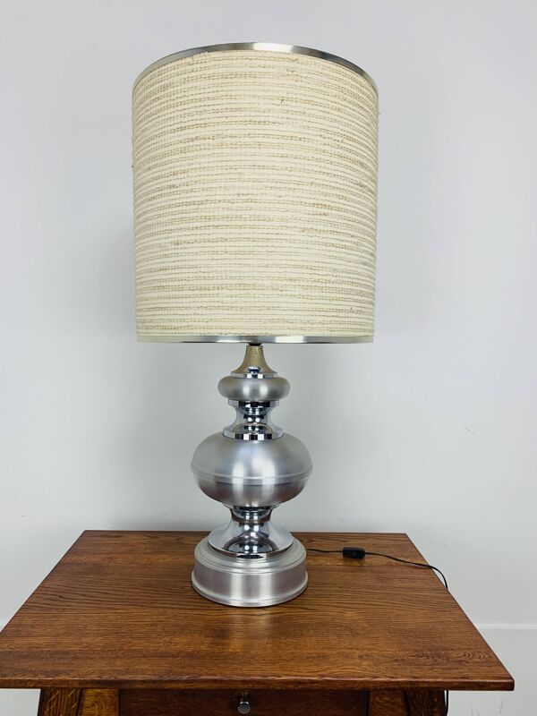 Lampe space age années 70, chrome et alu brossé