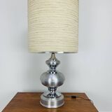 70s space age lamp, chrome and brushed aluminum