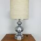 70s space age lamp, chrome and brushed aluminum