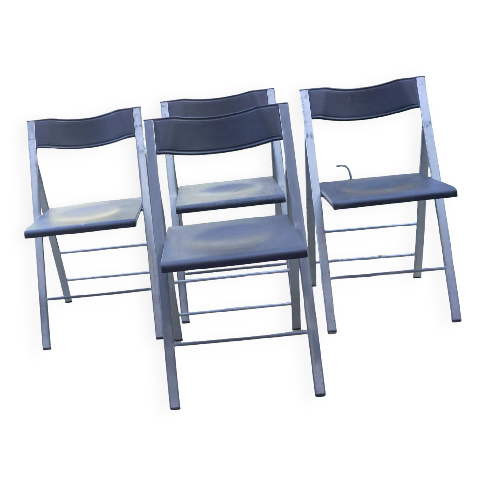 Chaises pliables (x4) acier plein