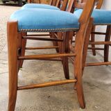 Set of 6 directoire style velvet chairs