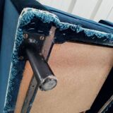 Pair of navy blue velvet club armchairs