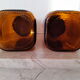 Paire de bocaux en verre ambré vintage