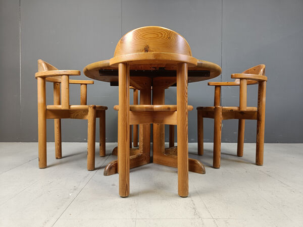 Ensemble de salle à manger en pin Rainer Daumiller pour Hirtshals Savvaerk - ensemble de 4.