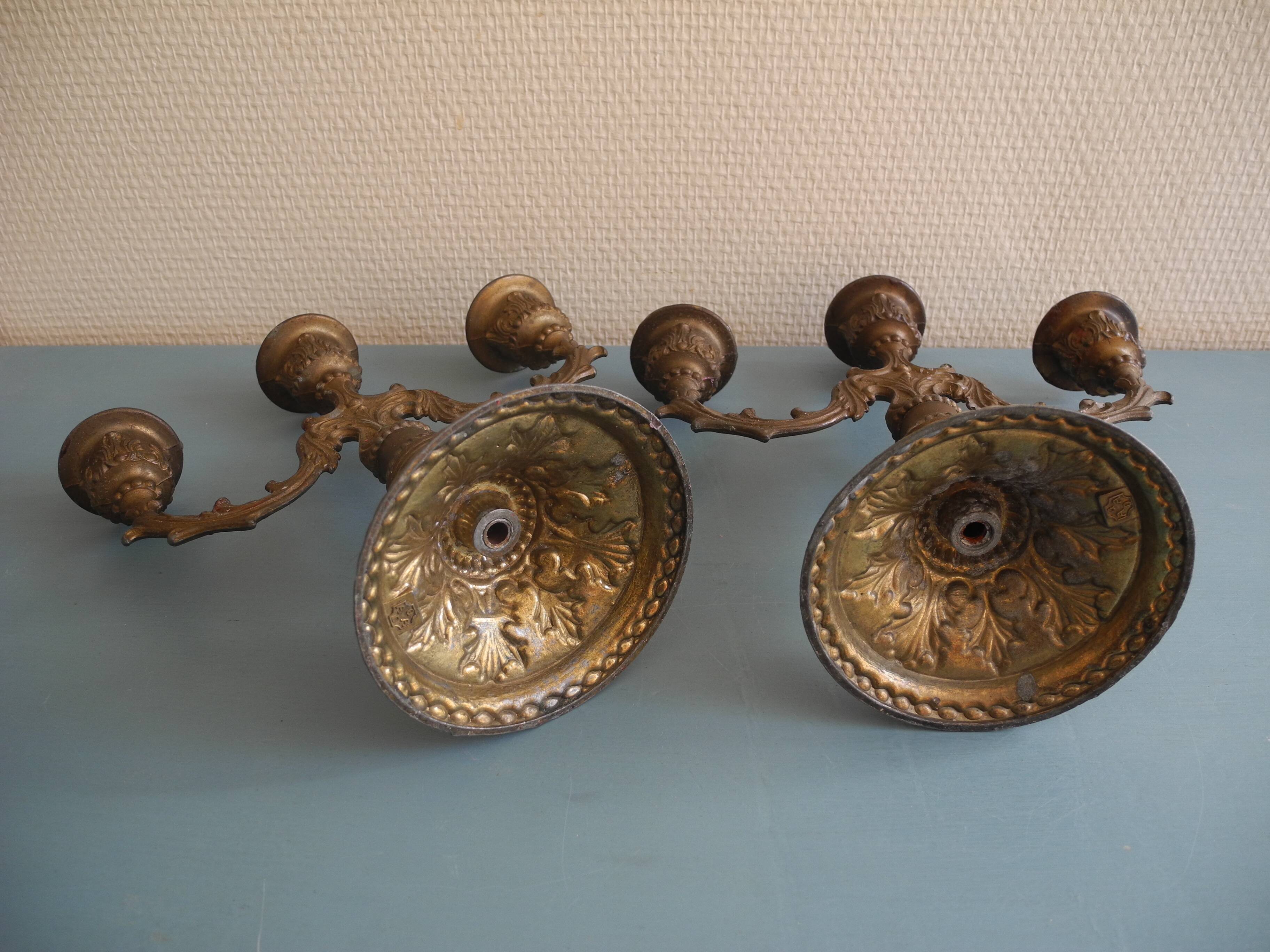 Pair of candlesticks gada vintage deco candlesticks