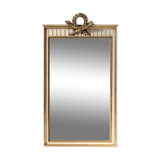 Miroir français de style Louis Philippe avec cadre doré et crème