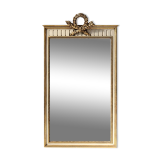 French gild and creme framed Louis Philippe style mirror