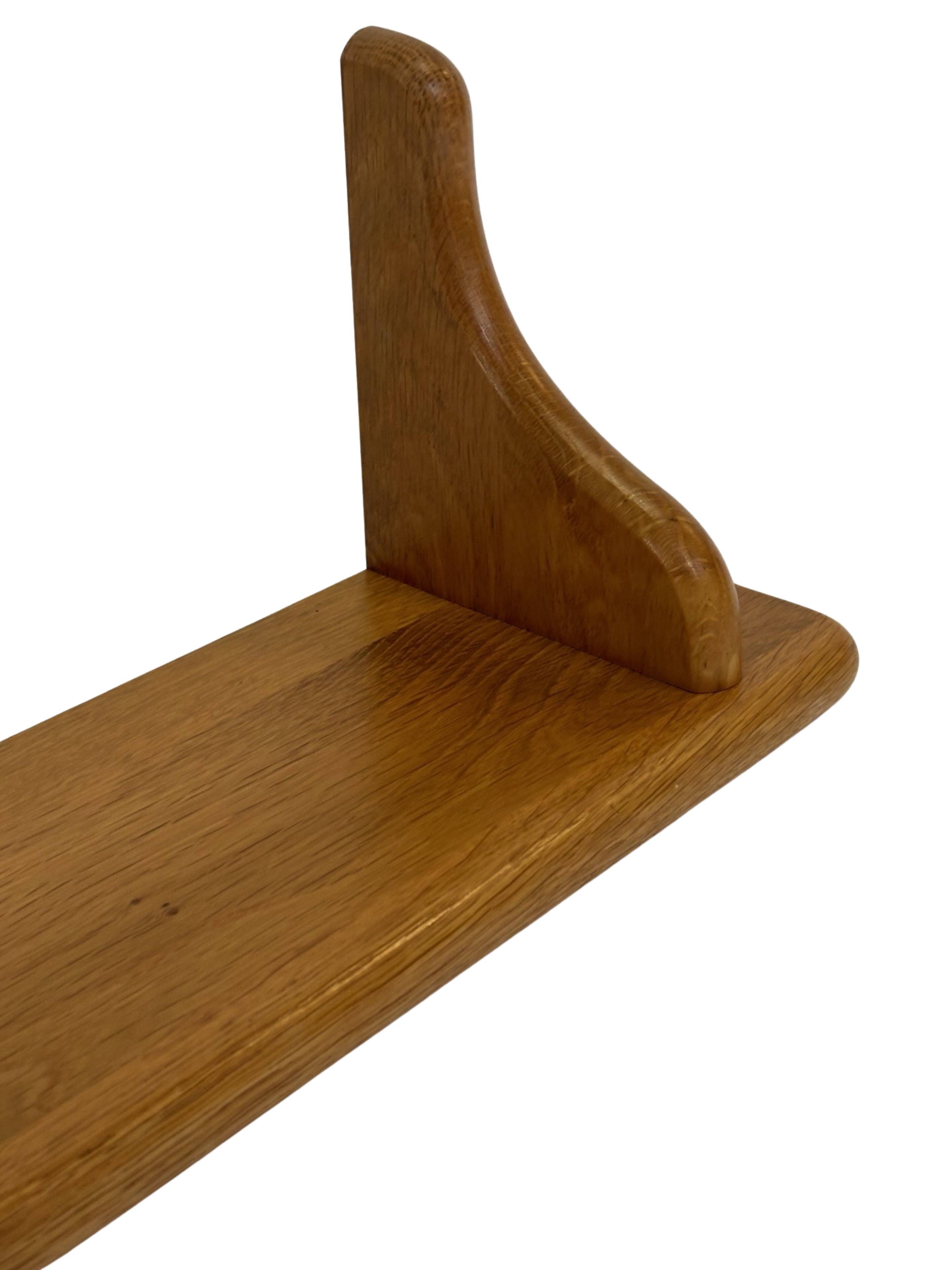 Vintage oak wall rack book shelf 1970s wood minimalist design