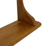 Vintage oak wall rack book shelf 1970s wood minimalist design