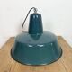 Large Industrial Petrol Enamel Factory Pendant Lamp, 1960s