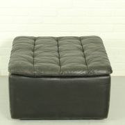 Salon modulaire De Sede DS-11 – cuir noir, design suisse des années 1970