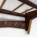 Vintage Wall Coat Rack in Two-tone Wood by Electrimeufa, 1960s – With Coat Hangers